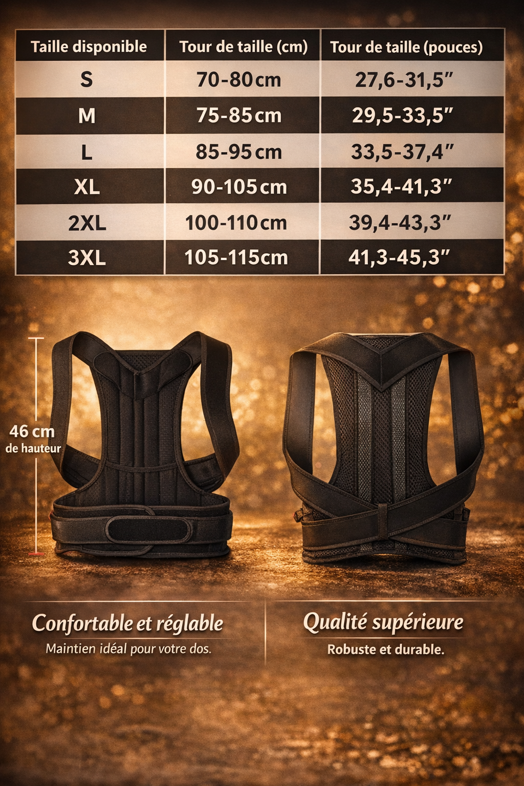 Correcteur posture dorsale